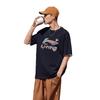 Li-Ning Свободная футболка с круглым вырезом, дышащая, студенческий стиль, универсальная, с принтом букв, для велоспорта, бега, повседневных занятий спортом, с коротким рукавом, унисекс, топы ATBS770-2