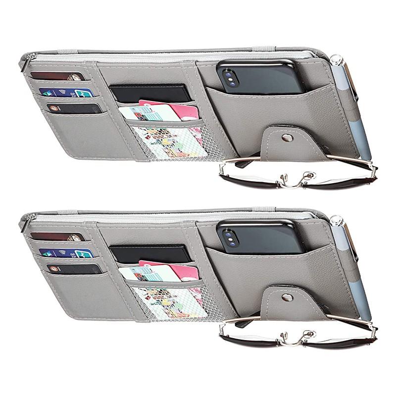 6 Colors 2023 Car Sun Visor Storage Box Bill Pen Card Holder Dvd Organizer With Sunglasses Clip Sorage Bag Card Case Stowing Tidying Car Accessories