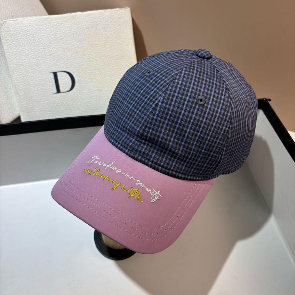 Star spring and summer thin enlarged baseball cap fashionable youth big name trendy plaid cap women