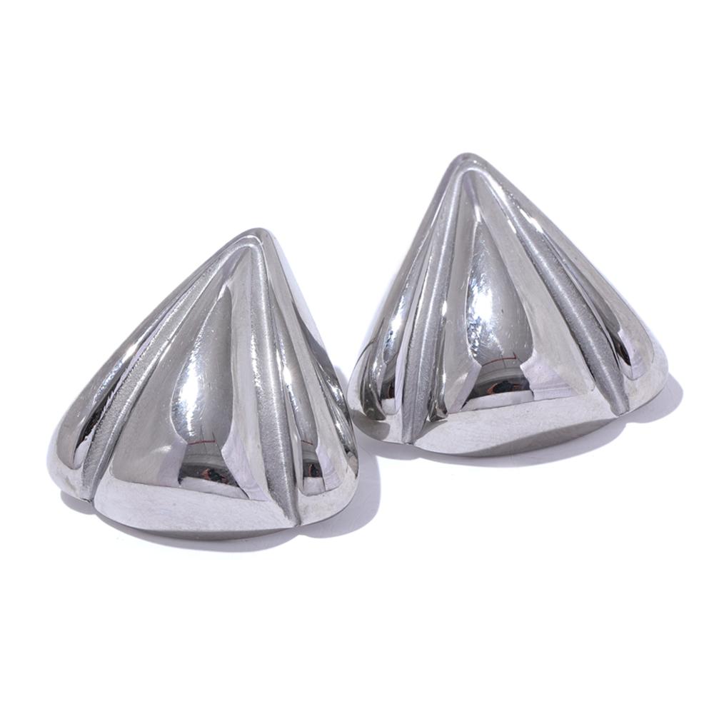 Yhpup 316 Stainless Steel Triangle Stud Earrings Prevent Allergy Metal 18K Gold PVD Plated Versatile Daily Jewelry