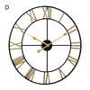 Wall Clock Roman Large Decorative Numerals Rust-proof Wrought Iron Silent Clock for Home