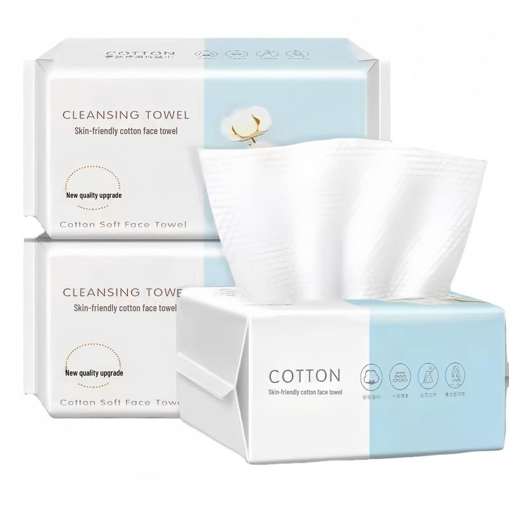 Утолщенные одноразовые полотенца двойного назначения для умывания лица, рук – Мягкие, Увеличенные, Чисто-белые, Сухие и Влажные