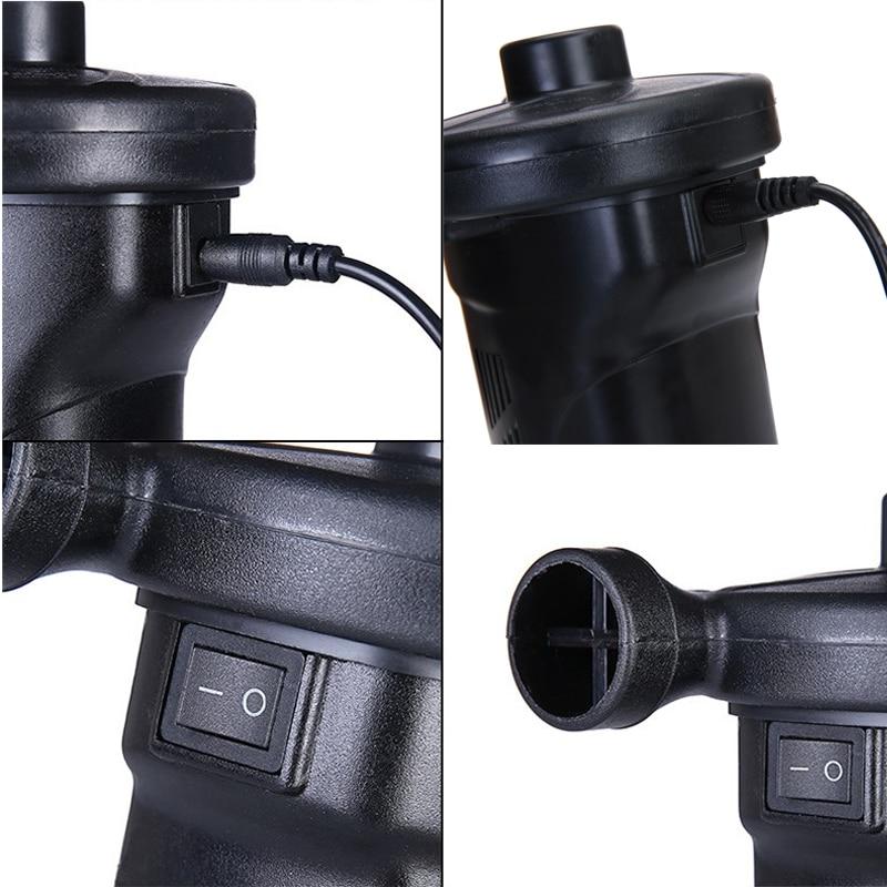 Электрический воздушный насос, 12 В, 220 В, аккумуляторная батарея, воздушный компрессор, портативный для ПВХ, лодки, матрас, надувной бассейн, плот, кровать