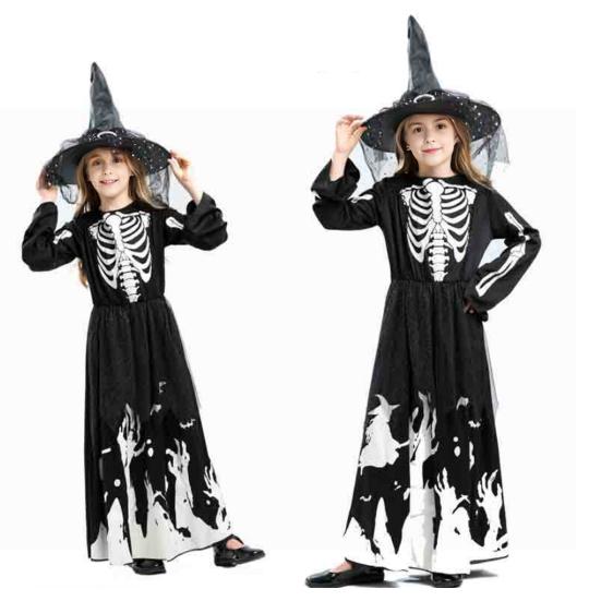 Yousheng Светящийся в темноте костюм ведьмы Хэллоуин Косплей Наряд для детей Унисекс Мантия для вечеринок и выступлений на Хэллоуинские вечеринки и фестивали