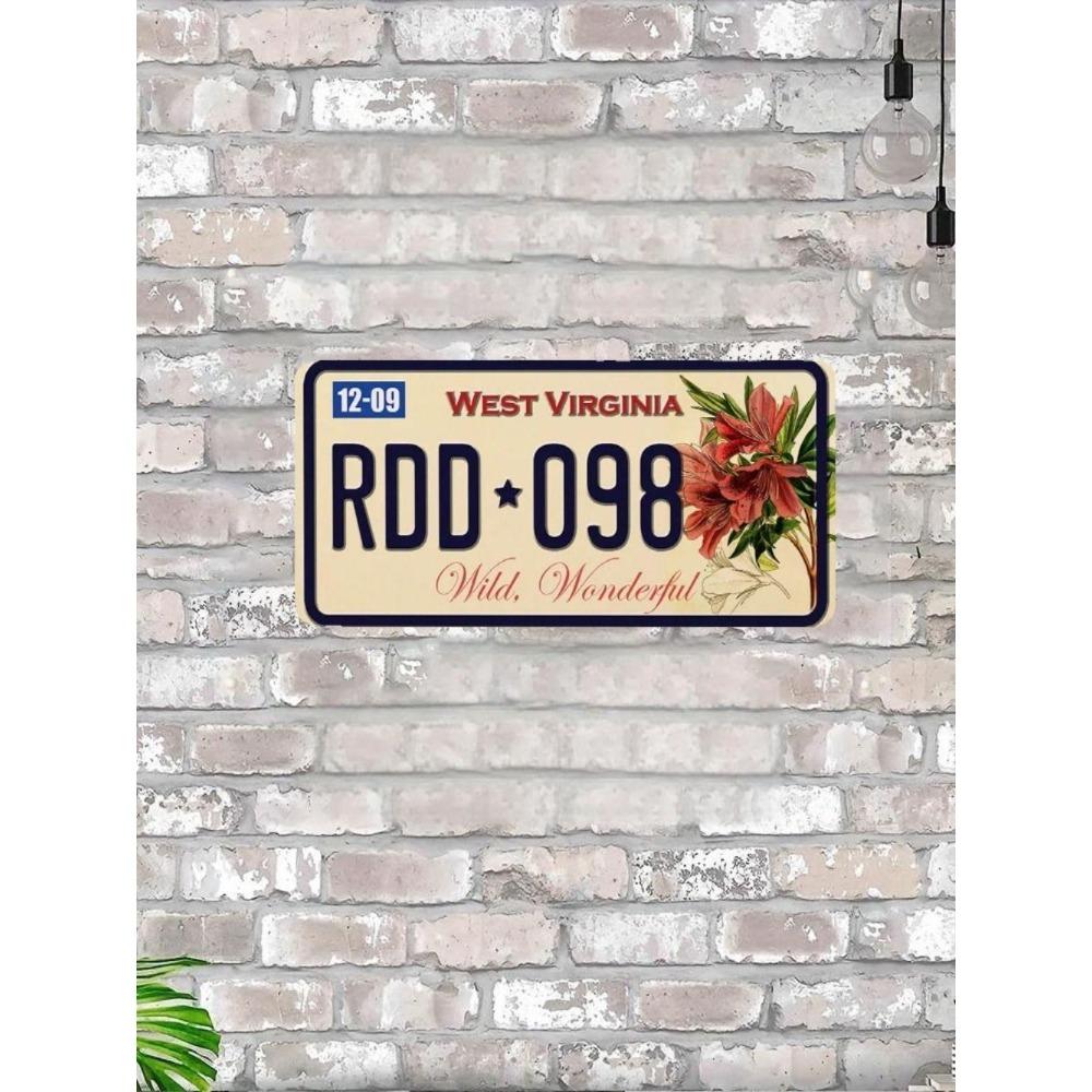 U.S. License Plate, U.S. Car License Plate, Metal, 15x30 Cm.