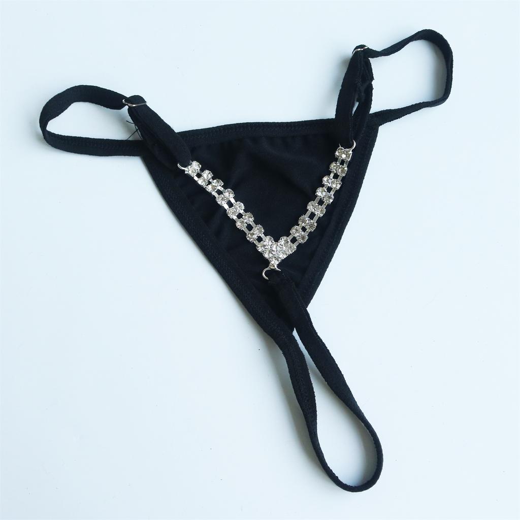 New Shiny Rhinestone Body Chain Jewelry Women's Sexy Versatile Super Sparkling Simple Thong Nightclub Fun Bikini Underpants