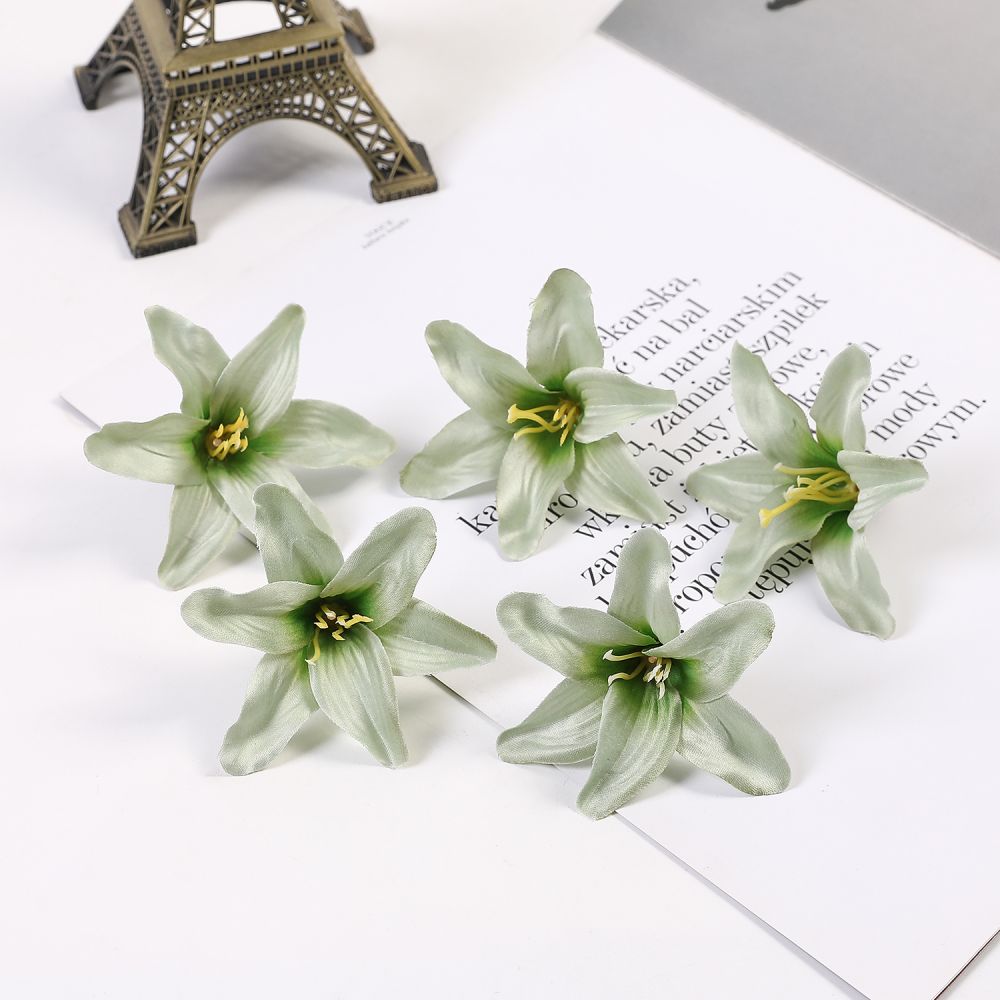 10/20/50 Pcs Silk Artificial Flower Lily Flower Head DIY Crafts Scrapbooking Home Wedding Room Party Wreath Decor Accessories