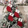 Creative Christmas Decorations Red Knitted Alphabet Embroidered Christmas Socks Color DIY Name Gift Socks