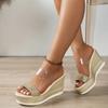Summer Women's Shoes 2024 High Quality Solid Color Women's Slippers Fashion Wedge Super High Heel Large Size Women's Beach Shoes