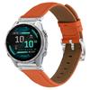 Litchi Texture Genuine Cow Leather Strap for Garmin Fenix 8 47mm/Tactix 8 47mm/quatix 8 47mm Pointed-End Watch Band with Silver Buckle