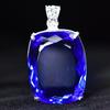 AAA++ CERTIFIED 141.7 Ct Sapphire 925 Sterling Silver Blue Gems Cushion Pendant MY-PD-126-NS