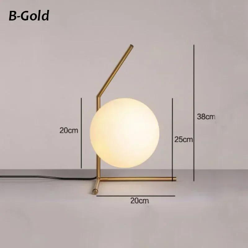 Modern Minimalist Glass Household Table Lamp Nordic Creative Personality Bedroom Bedside Lamp Hoom Decoration Ball Desk Light