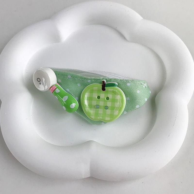 Self Deprecating Bear 10cm Doll Apple Bib Accessories Soft Cotton Plush Gift for Kids Display Shelf