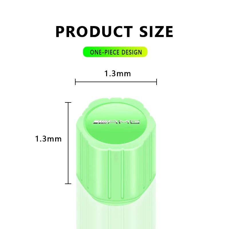 4Pcs Luminous Car Tire Valve Caps Badge Emblem Auto Accessories for Mercedes Benz New B/C/E CLA GLA GLC GLK Class A Class C200L AS1