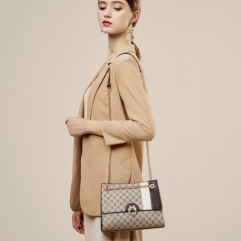 Сумка женская, новинка 2023, модная женская сумка на плечо с цепочкой и принтом в стиле ретро, универсальная ручная маленькая квадратная сумка через плечо