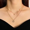 Hot-selling women's necklace 1 niche exquisite rhinestone butterfly temperament double-layer necklace