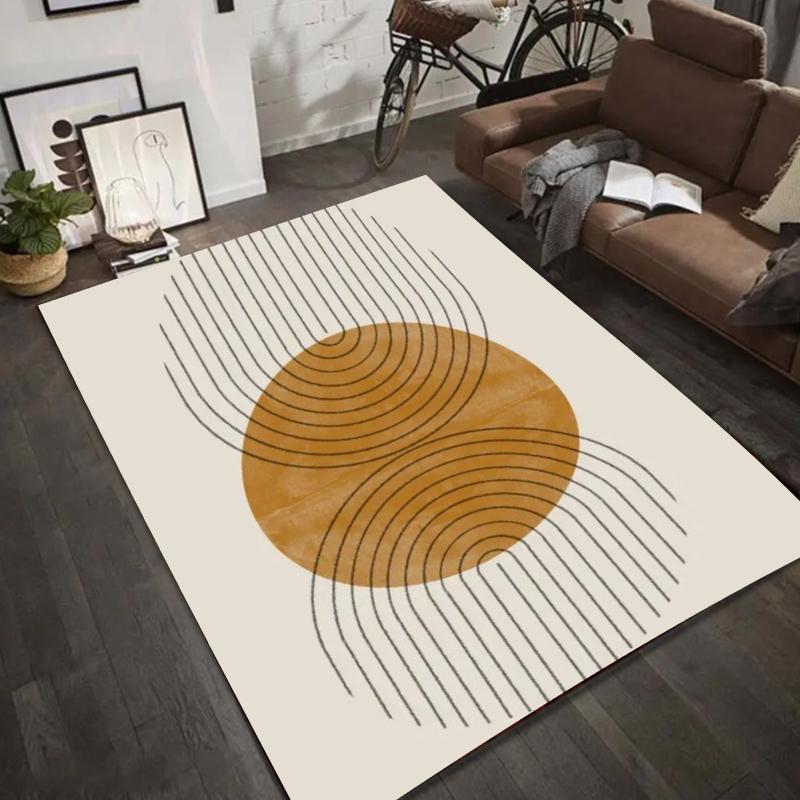 Геометрический Абстрактный Круговой Узор Ковер Современный Минималистичный Коврик Ковер Бежевый Коричневый для Гостиной Домашнее Украшение