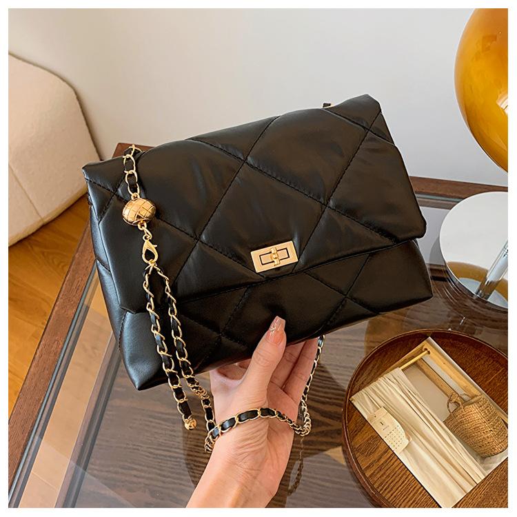 Фактурная сумка женская 2024 осень и зима новая мода осень и зима ромбовидная сумка-мессенджер мягкая кожаная сумка-тоут сумка-тоут