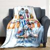 Messi Customize Text Blanket Multi-purpose Personalized Blanket Warmthful Decor Great for Office Chair Bedding Living Room Livingroom All-Season Use