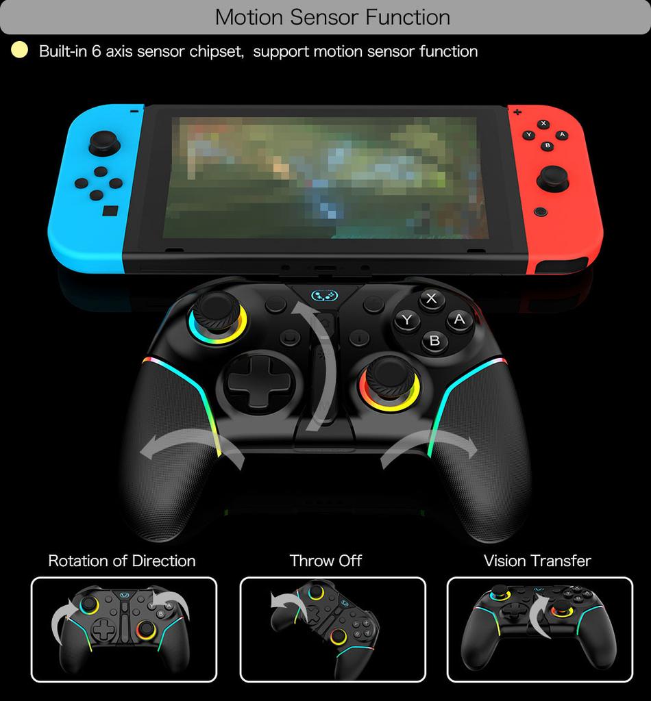 Многофункциональный беспроводной контроллер для консоли Nintendo Switch с джойстиком и кнопкой Холла, двойной вибрацией и кнопкой программирования