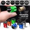 GNQE7 Aluminum Alloy Car Wheel Tire Valve Caps Tyre Rim Stem Covers Car Dustproof Tire Cap For KIA Cerato Soul Venga Forte Spectra