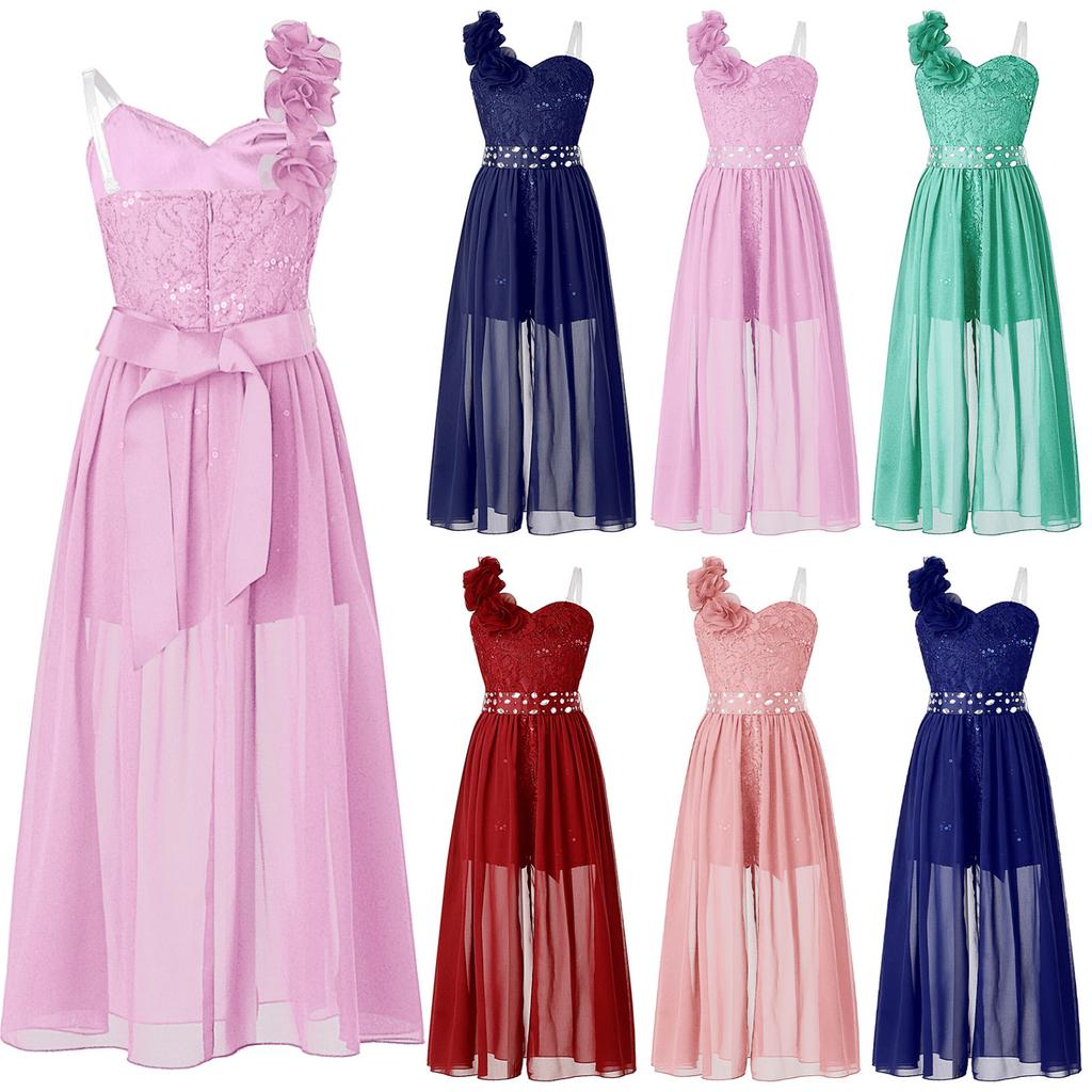 Детское платье с цветочным узором для девочек, комбинезон без рукавов со стразами, свадебное, банкетное, бальное платье макси, танцевальная одежда