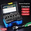 14-Piece Industrial-Grade High Torque Screw & Nut Extractor with Reverse Tooth Design