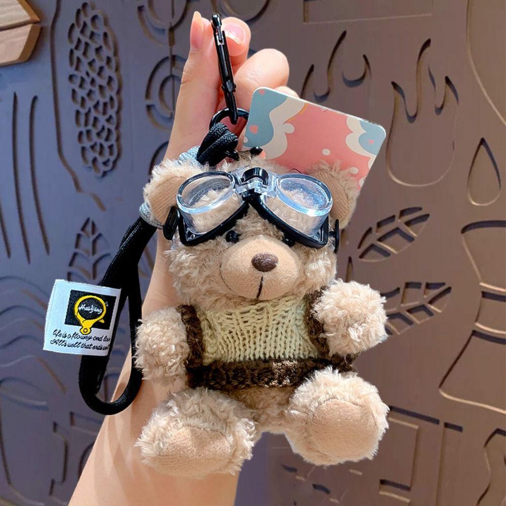 Милый плюшевый мишка кулон мультяшный бурый медведь кулон сумка плюшевые подвески ключи от машины аксессуары