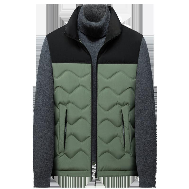 Осенне-зимний мужской жилет без головы с воротником-стойкой, сшитый из пуха, мужская зимняя теплая куртка-жилет