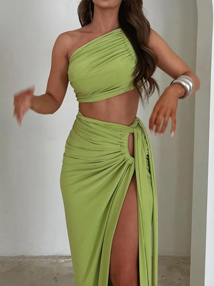 Women Summer Tank Tops Long Skirts Party Club Vacation Two Piece Matching Sets Ladies' Dress Set