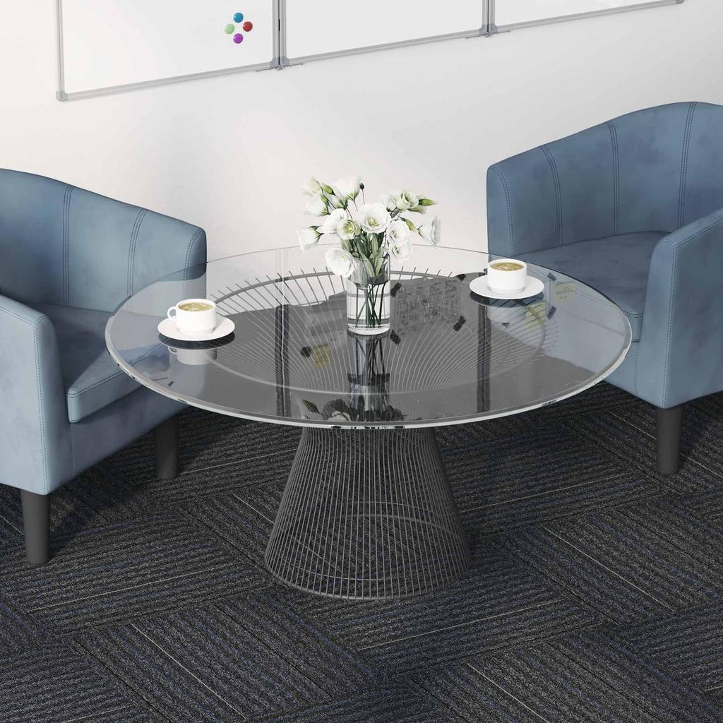 Modular Carpet Tile in Medium Grey with Stripes 50 x 50 cm 4 pcs