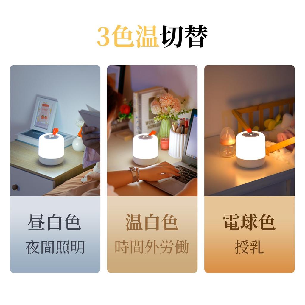 Nursing Light, Bedside Lamp, Night Light, Stepless Dimming, Ambient Lighting, Memory Function, USB Charging, 2000mAh Large Capacity, Eye-Friendly,