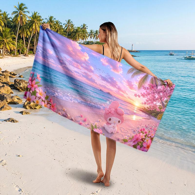 Large Beach TowelMy Melody Soft Absorbent Towel Beach Bath Home Use