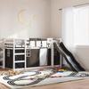 VidaXL Bunk Bed with Slide and Curtains White and Black 90x190 Cm, Bed, Bed Frame, Low Bunk Bed, Furniture of 3284128