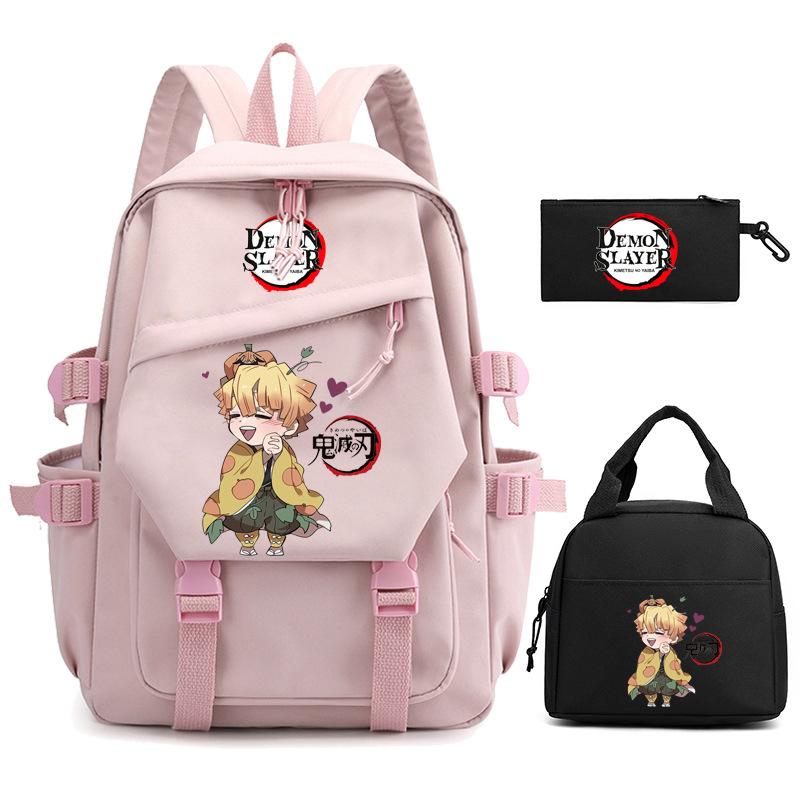 Ghost Extermination Surrounding Animation Schoolbag Trend Primary And Secondary School Students Leisure Backpack College Meal Bag Pencil Bag Set