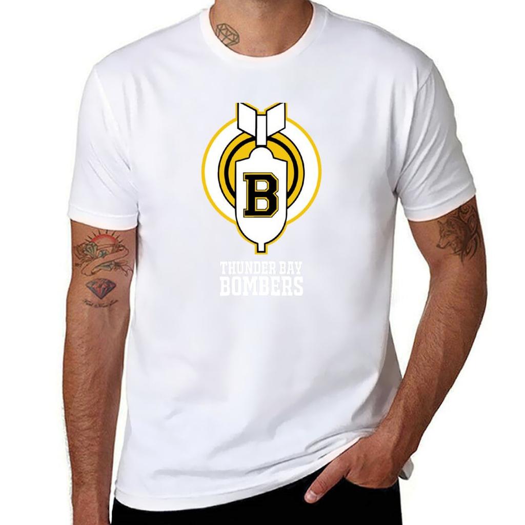 Thunder Bay Bombers Hockey Team (Youngblood Movie) T-Shirt Blouse Graphics Quick-drying Customs Design Your Own T Shirt Men