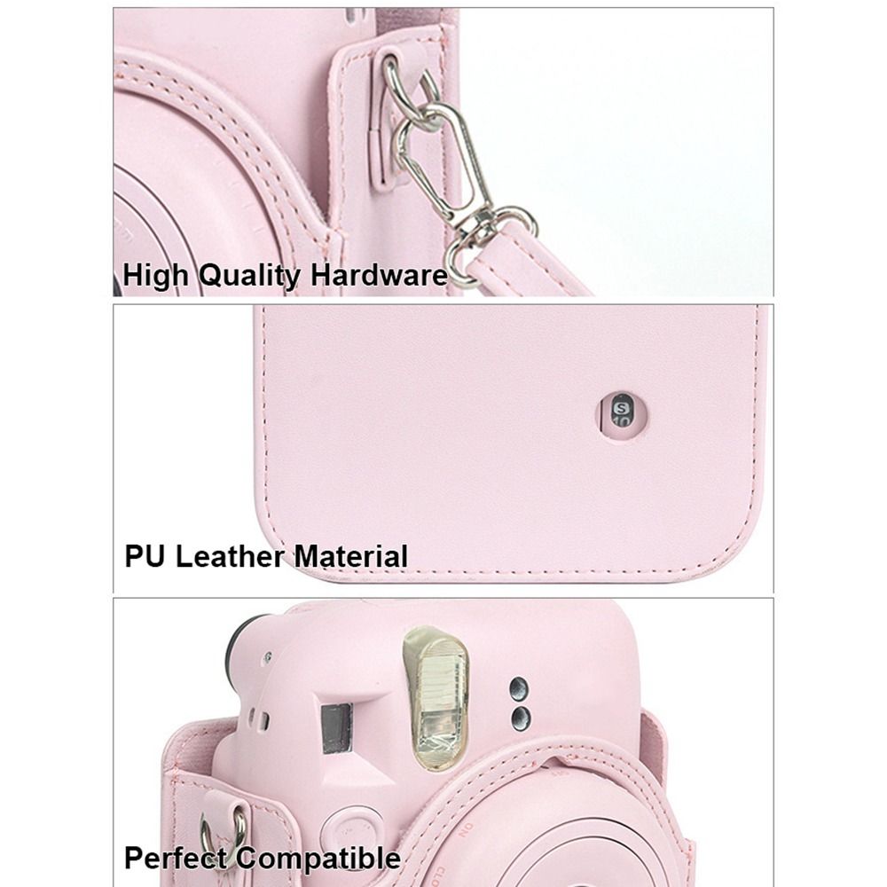 with Shoulder Strap Instant Camera Case PU Leather Protective Cover for Fujifilm Instax Mini 12