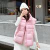 Winter down cotton vest stand-up collar versatile vest loose foreign casual cotton vest jacket