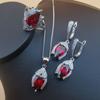 Jewelry Set of Three Pear Shaped Sparks European and American Style Tanzanite Crystal