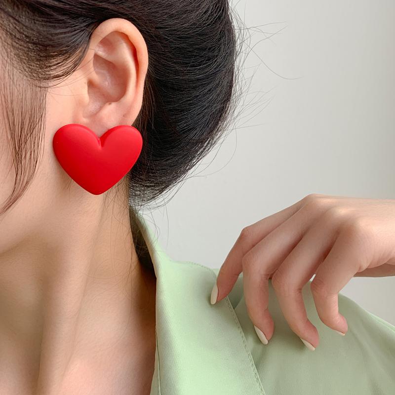 Сердце Красные Белые Черные Желтые Серьги Любовь Заявление Свадьба Геометрическое Сердце Бохо Винтаж Акрил Тренд Вечеринка Украшения
