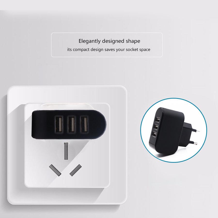 Зарядное устройство USB с 3 светодиодами, светящаяся головка для зарядки мобильного телефона, умное многопортовое зарядное устройство USB