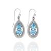 Sterling Silver Gemstone Teardrop Earrings - 8 Stone Options | Blue Topaz Garnet Citrine Moonstone Labradorite Amethyst Pearl Smoky Quartz