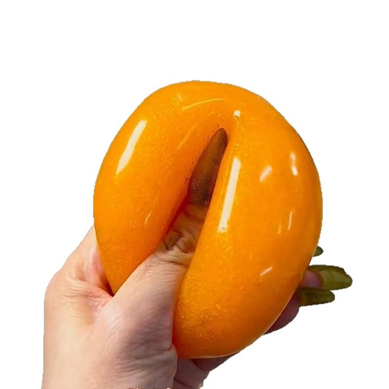 Handmade Orange Slushy Squeeze Fidget Toy Soft Slow Rebound Stress Relief Toy for Surprise Blind Box Filler Gift