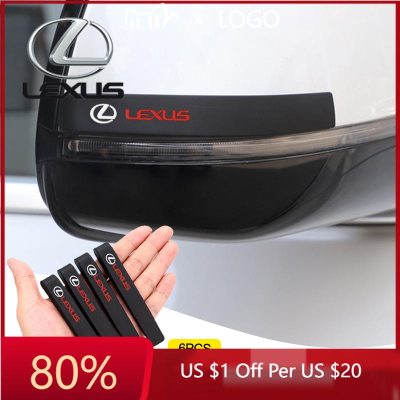 EAV3 2026 Hot Interior Stickers 6Pcs Car Anticollision Rubber Strip Door Anti Scratch Stickers For Lexus RX300 IS200 IS250 ES350 Ct20