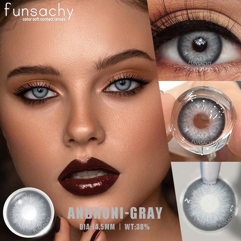 FUNSACHY НОВЫЕ 1 пара зеленых контактных линз для глаз Натуральные цветные линзы Цветные глаза Синие линзы Косметические серые зрачки Ежегодно