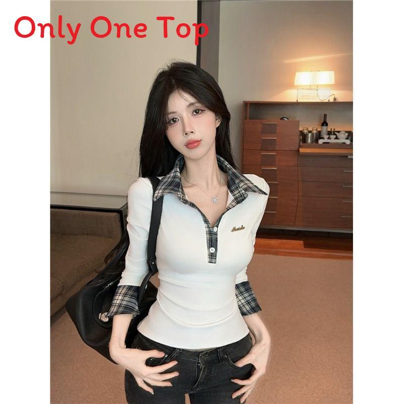 Shirt For Women With Plaid Pattern And Color Block Details For Casual And Office Wear