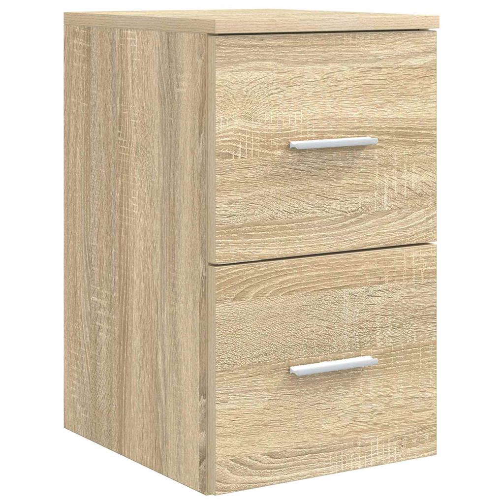 5 Piece Bathroom Furniture Set Sonoma Oak Engineered Wood and Glass