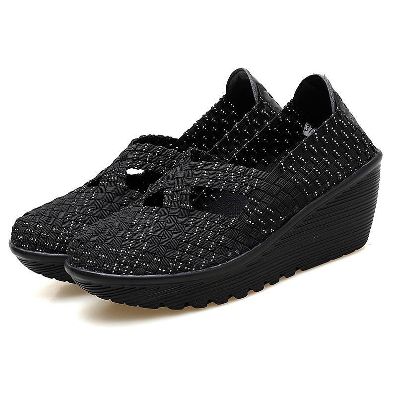 Женские туфли на платформе, новые весенне-летние повседневные женские плетеные туфли, дышащие женские плетеные туфли ручной работы, кроссовки