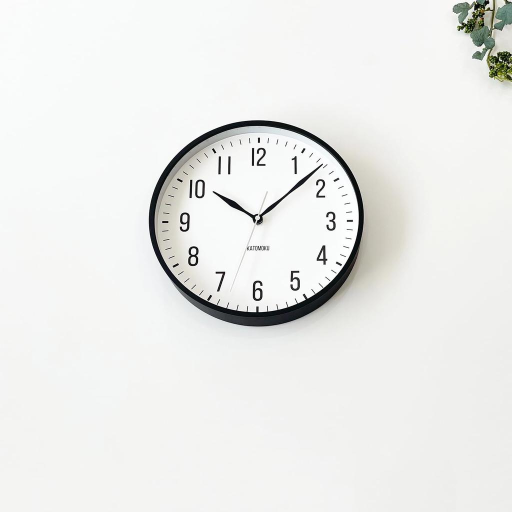 Часы KATOMOKU из фанеры 19, черные настенные часы с непрерывной секундной стрелкой, km-111BK 304 мм (Кварцевые часы)