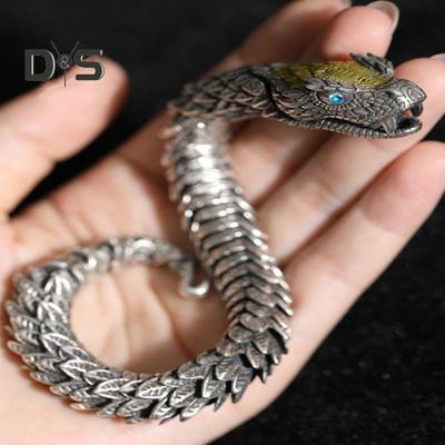 Мужской браслет Винтажный хип-хоп 3D браслет в виде змеи символизирует удачу, процветание, подарок на Новый год, день рождения, свадьбу, браслет